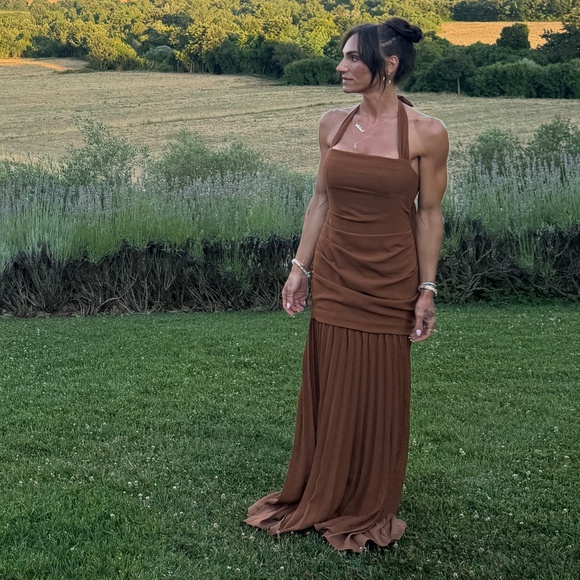 Delfi Delilah Dress In Terracotta - Picture 3 of 4